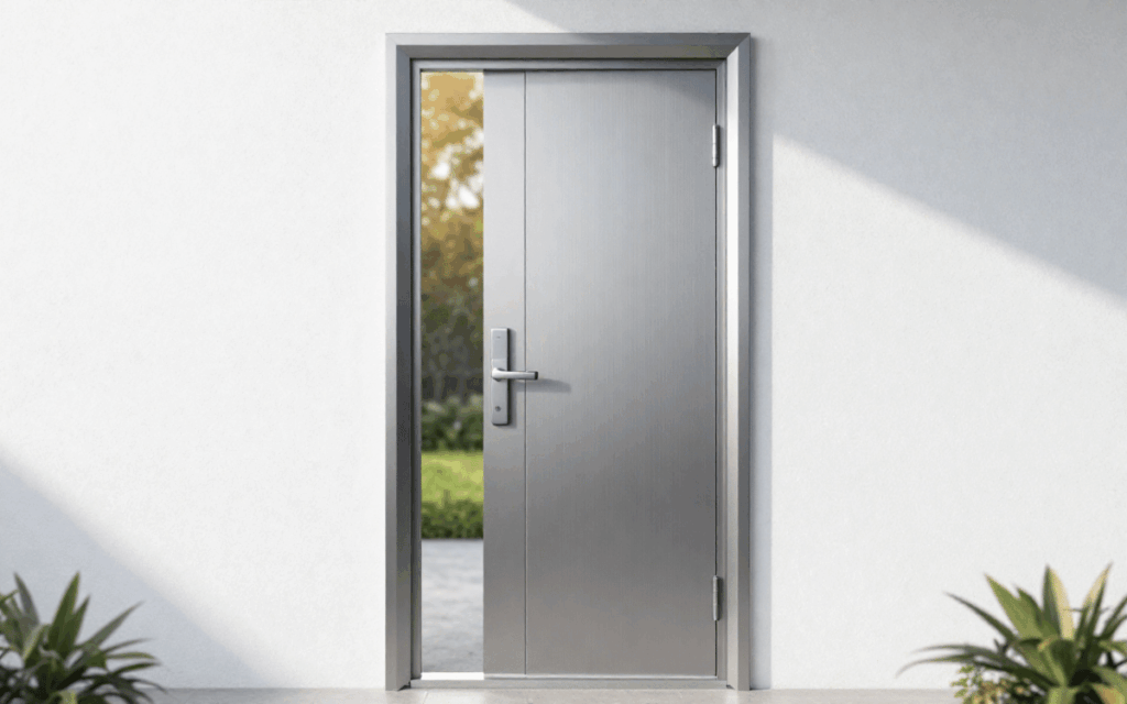 Instalación de puerta de aluminio de exterior a medida